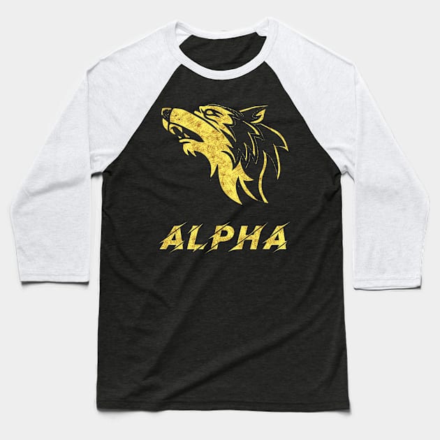 ALPHA WOLF Abstract Unique Artwork for the Brave Fearless Intrepid People and Leaders Baseball T-Shirt by Naumovski